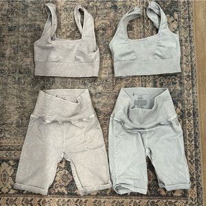 Free people bike shorts + bra bundle